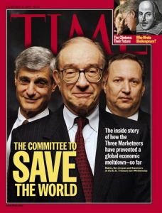 Rubin Greenspan Summers dérégulation Times goldman sachs Trésor réserve fédérale
